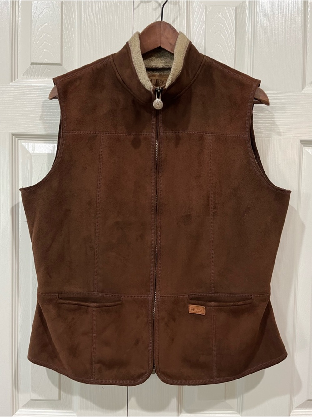 Outback Trading Co Brown Faux Suede Vest Women's L
